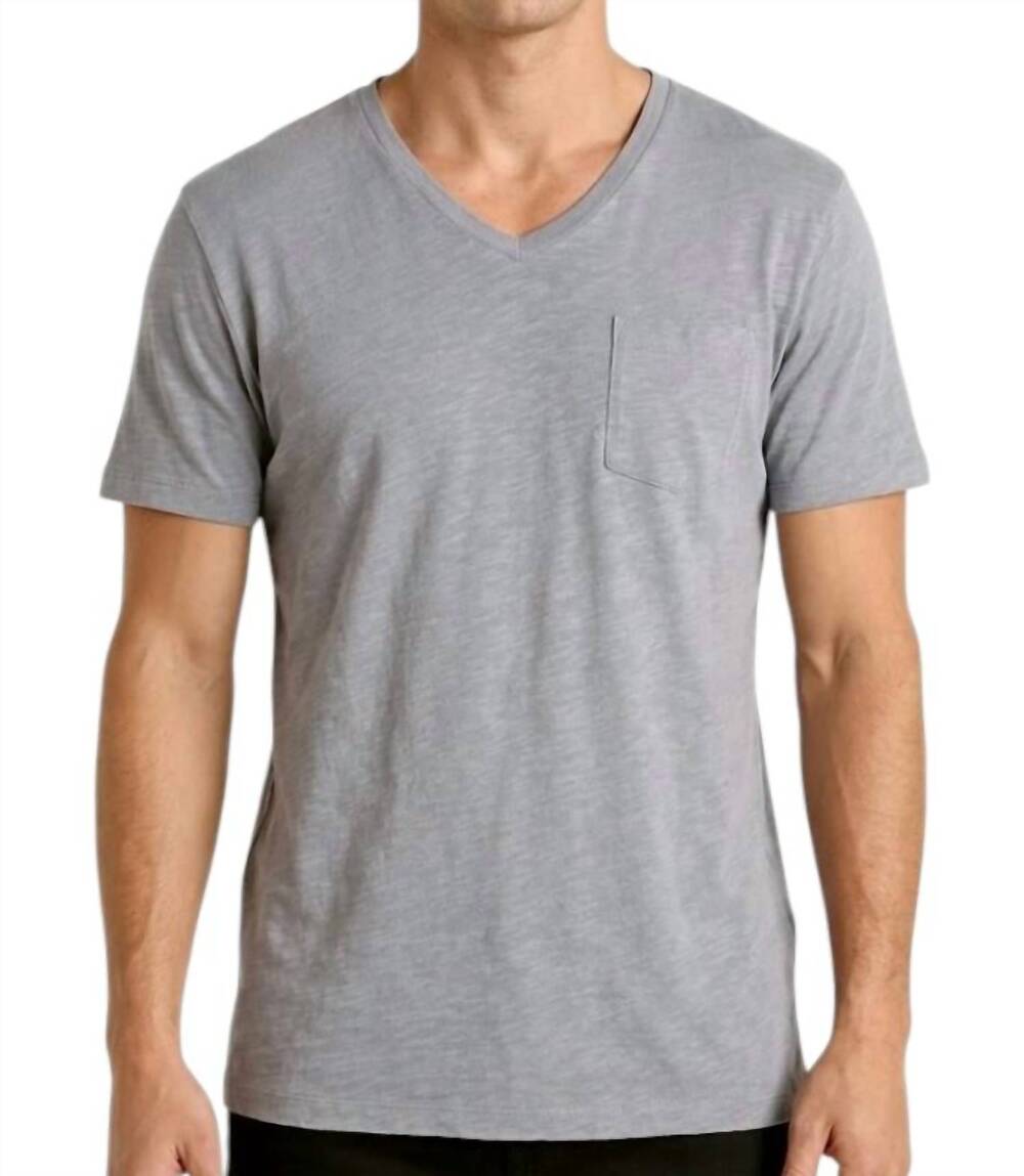 NEW HARTFORD men's v-neck tee in grey